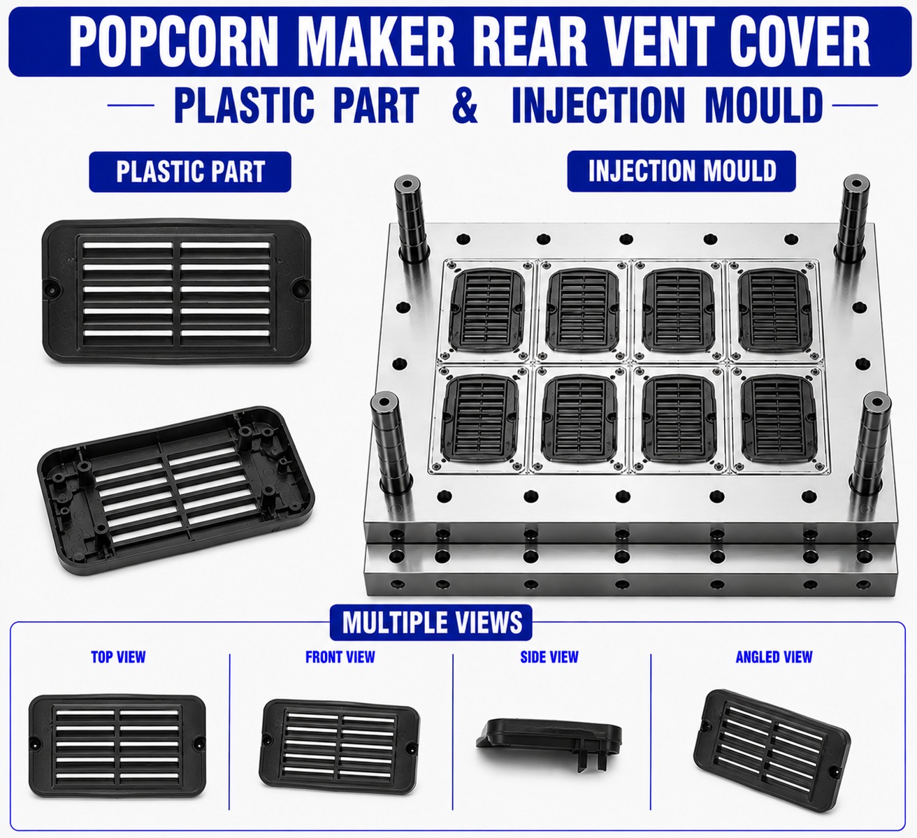 Popcorn Maker Plastic Rear Vent Cover Mould and Moulding Service